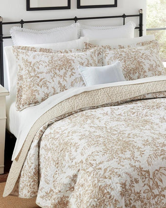 Bedford Mocha Quilt Set - Laura Ashley