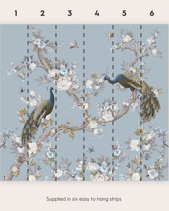 Belevdere Pale Seaspray Mural - Laura Ashley
