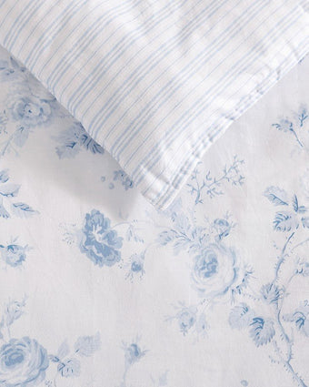Belinda Blue Comforter Set View of reverse side of comforter