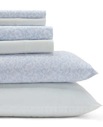Belle Blue Cotton 6PC Sheet Set - Laura Ashley