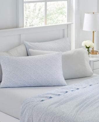 Belle Blue Cotton 6PC Sheet Set