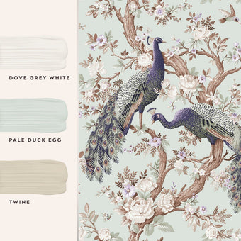 Belvedere Duck Egg Wallpaper - View of coordinating paint colors