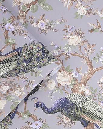 Belvedere Pale Iris Wallpaper - View of roll of wallpaper
