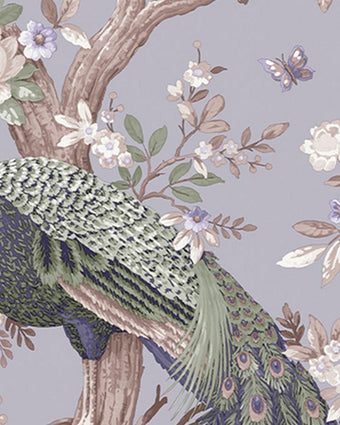Belvedere Pale Iris Wallpaper Sample -Close up view of wallpaper