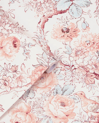 Birtle Blush Wallpaper - View of roll of wallpaper