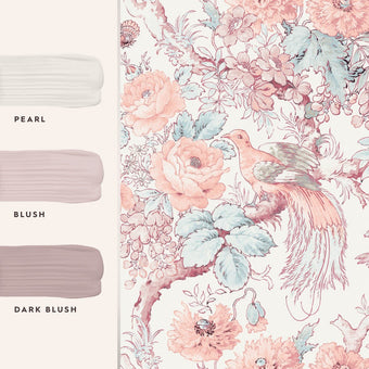 Birtle Blush Wallpaper - View of coordinating paint colors