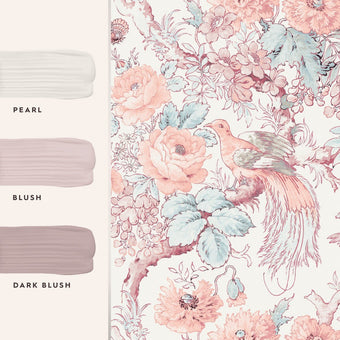 Birtle Blush Wallpaper Sample - View of coordinating paint colors