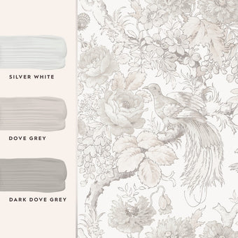 Birtle Dove Grey Wallpaper - View of coordinating paint colors