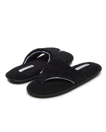 Black Thong Slippers - Pair view.