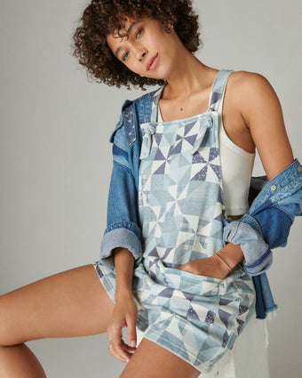 Blue Patchwork Overall