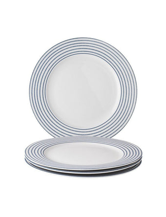 Blueprint Candy Stripe Set of 4 Dinner Plates - Laura Ashley