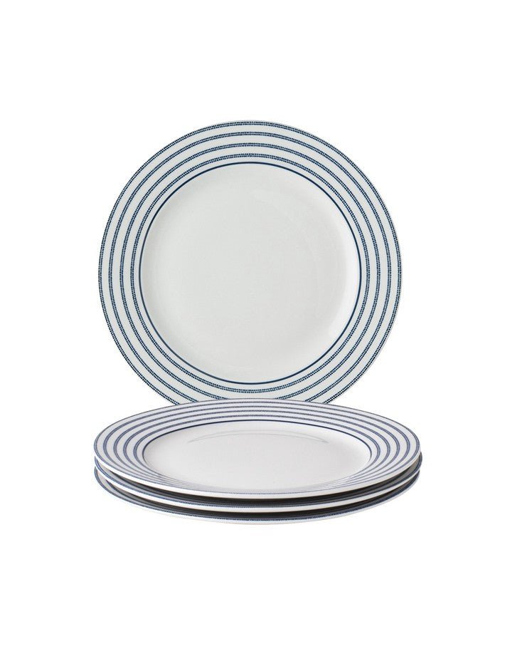 Blueprint Candy Stripe Set of 4 Luncheon Plates - Laura Ashley