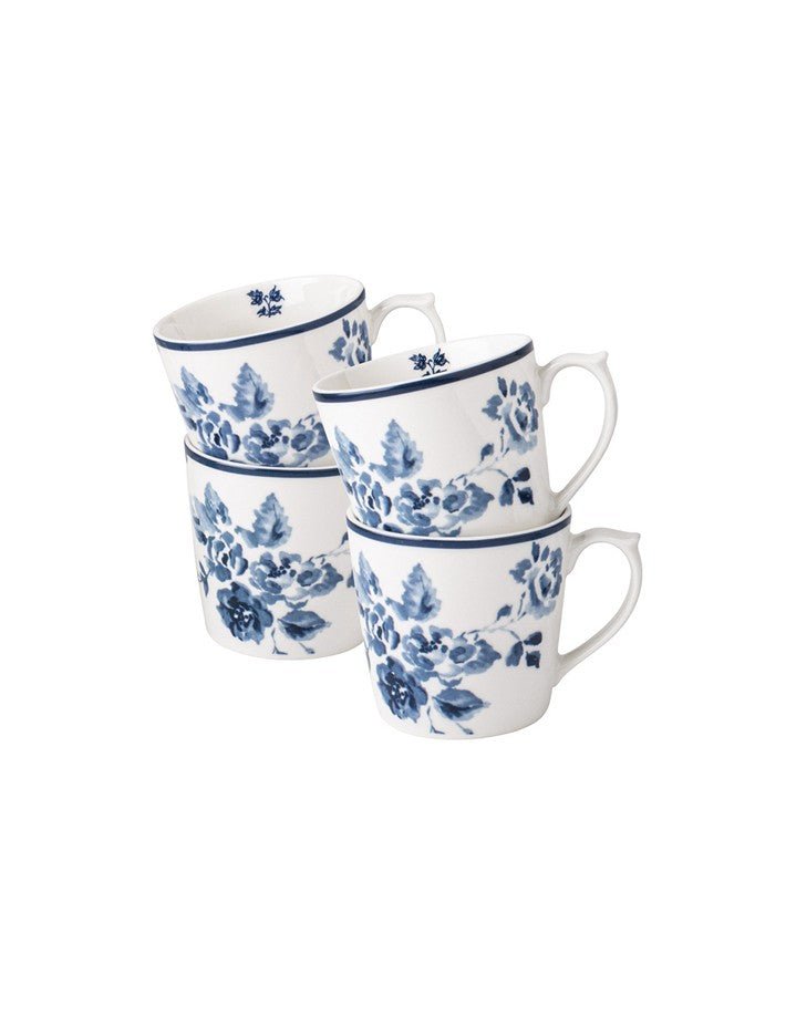 Blueprint China Rose Set of 4 Mugs (9oz) - Laura Ashley