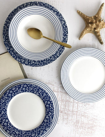 Blueprint Collection 16pc Dinnerware Set (8" Salad Plate) - Laura Ashley