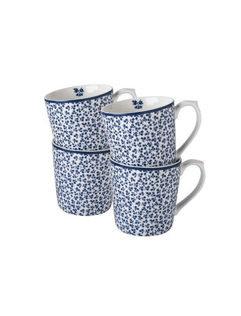 Blueprint Floris Set of 4 Mugs (17oz) - Laura Ashley
