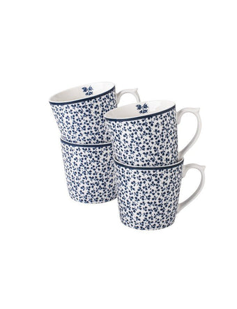 Blueprint Floris Set of 4 Mugs (9oz) - Laura Ashley