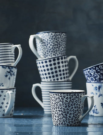Blueprint Floris Set of 4 Mugs (9oz) - Laura Ashley