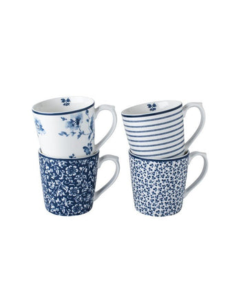 Blueprint Mixed Designs Set of 4 Mugs (17oz) - Laura Ashley