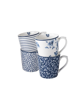 Blueprint Mixed Designs Set of 4 Mugs (17oz) - Laura Ashley