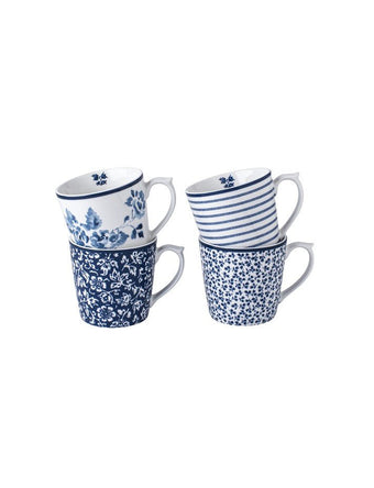 Blueprint Mixed Designs Set of 4 Mugs (9oz) - Laura Ashley