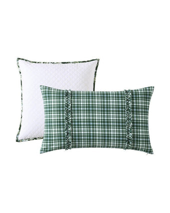 Bramble Floral Green Comforter Bonus Set - View of pillow covers