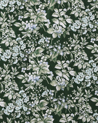 Bramble Floral Green Duvet Cover Bonus Set - Close up view of duvet print