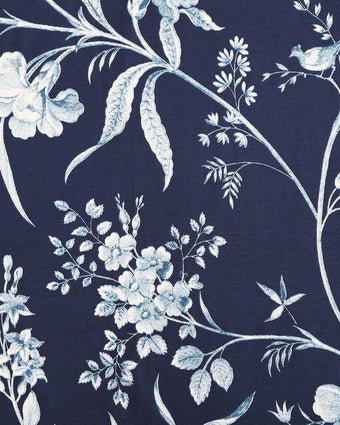 Branch Toile Blue Comforter Bonus Set - Close up view of comforter