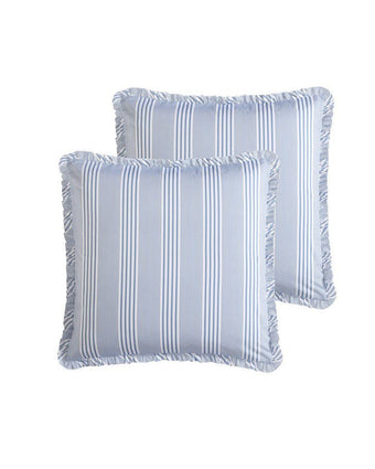 Branch Toile Blue Duvet Cover Bonus Set - View of euro shams