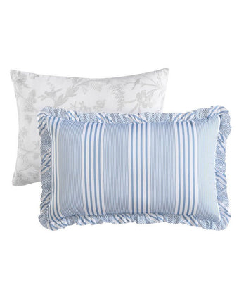 Branch Toile Blue Duvet Cover Bonus Set -  View of decorative pillows