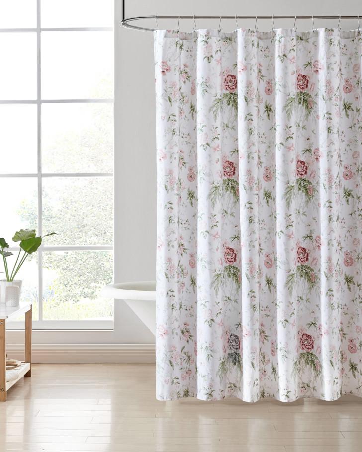 Breezy Floral Pink Shower Curtain