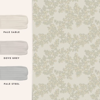 Burnham Dove Grey Wallpaper Sample - View of coordinating paint colors