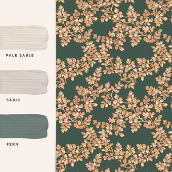 Burnham Fern Wallpaper Sample - View of coordinating paint colors