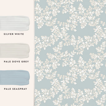Burnham Pale Seaspray Wallpaper - View of coordinating paint colors
