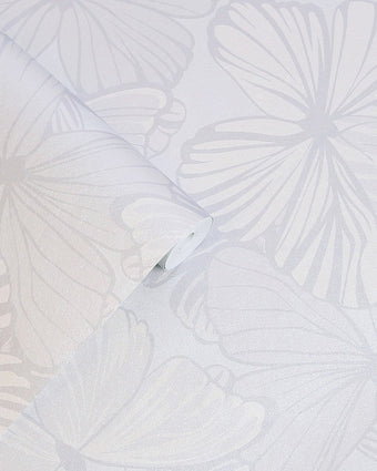 Butterfly Garden Sugared Grey Wallpaper - Close up view of wallpaper