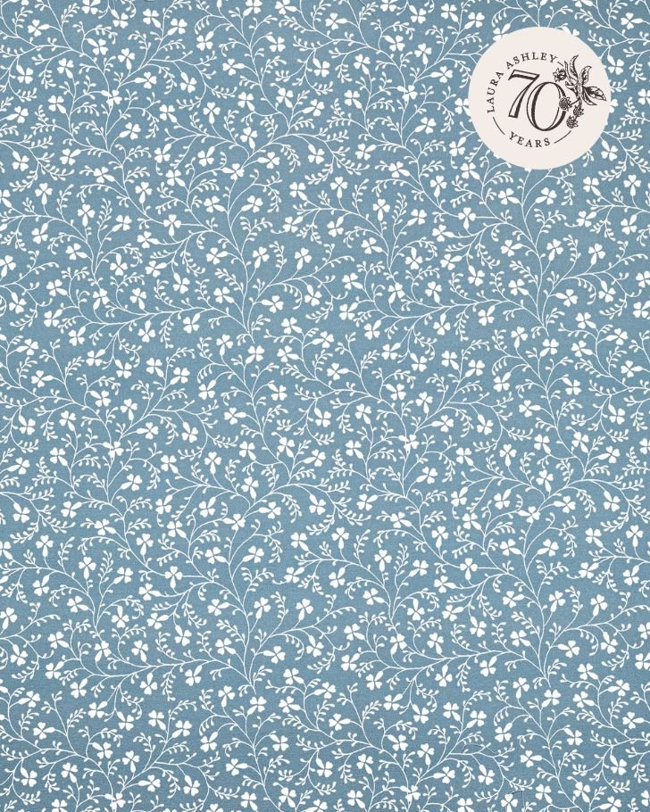 Campion Pale Newport Blue Fabric view of fabric pattern