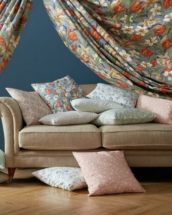Campion Plaster view of fabric on cushions
