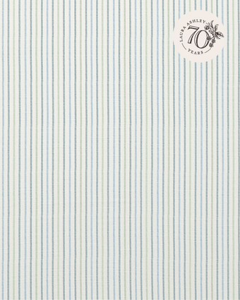 Candy Stripe Newport Blue view of 70th anniversary fabric pattern