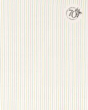 Candy Stripe Pale Ochre view of 70th anniversary fabric