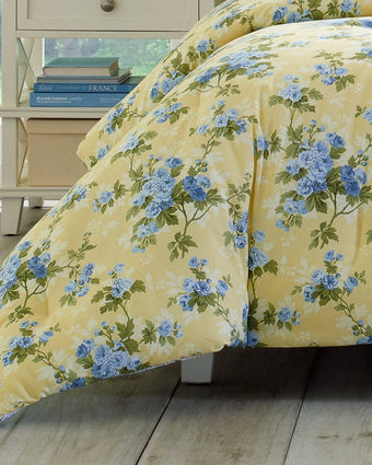 Cassidy Yellow Duvet Cover Bonus Set - Corner view of duvet cover
