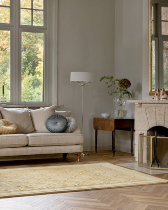 Catarina Gold Rug view of rug in a living room