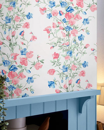 Charlotte Coral Pink Wallpaper - View of wallpaper on the wall