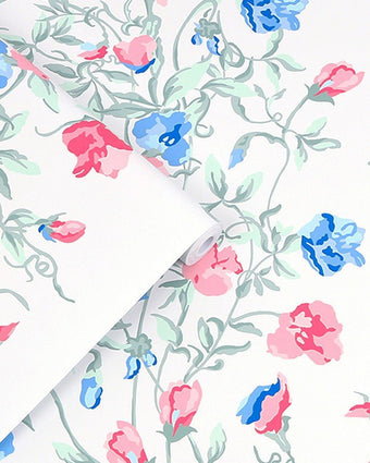 Charlotte Coral Pink Wallpaper Sample - Laura Ashley