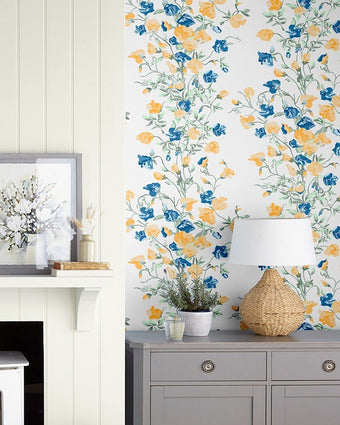 Charlotte Pale Gold Wallpaper Sample - Laura Ashley