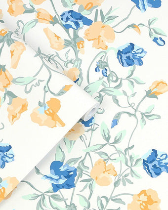 Charlotte Pale Gold Wallpaper Sample - Laura Ashley