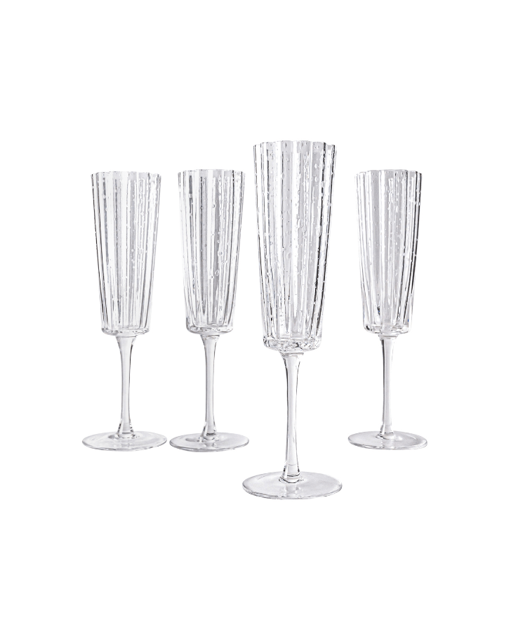 True Cuvée Champagne Flutes Set of 4 - Crystal Sparkling Wine