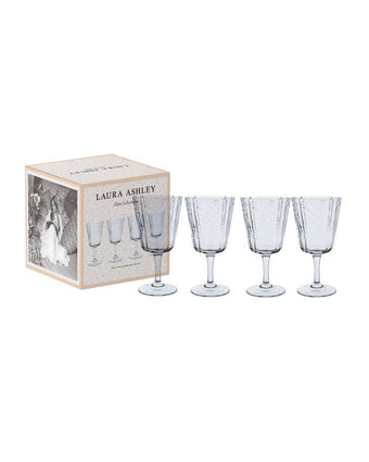 Clear Set of 4 Red Wine Glass Set view of 4 glasses and gift box
