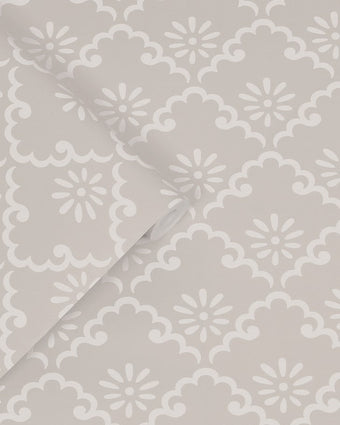 Coralie Dove Grey Wallpaper - Close up of wallpaper