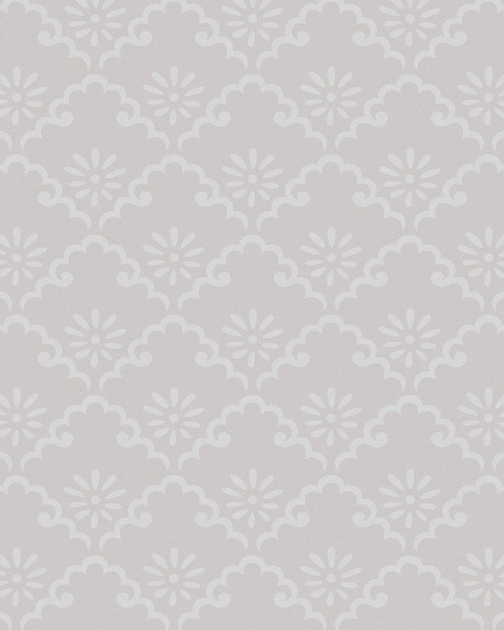 Coralie Sugared Grey Wallpaper - Close up view of wallpaper