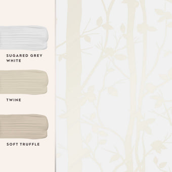 Cottonwood Pearlescent White Wallpaper - View of coordinating paint colors