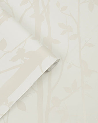 Cottonwood Pearlescent White Wallpaper Sample - Laura Ashley